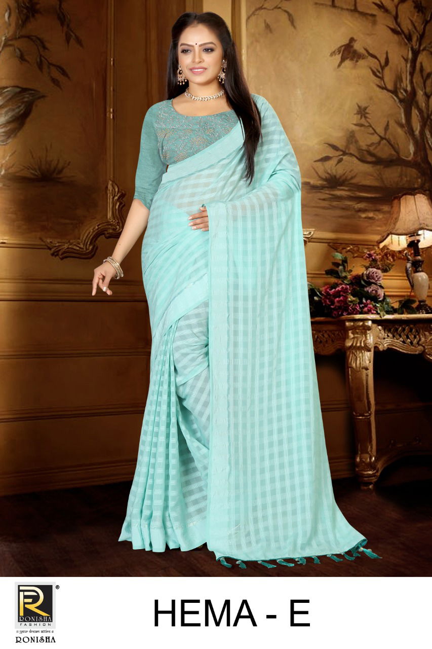 Ronisha Hema Ethnic Wear Wholesale Georgette Saree Collection 